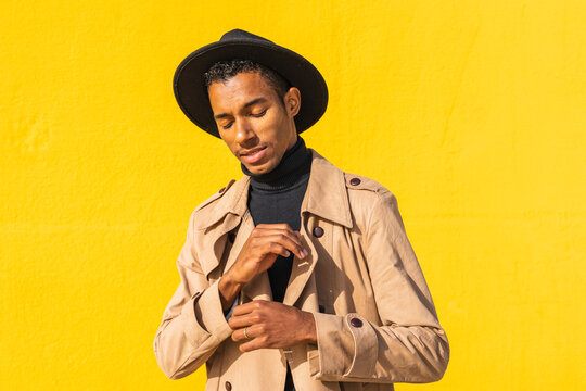 Portrait of pensive young man , wearing hat