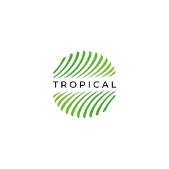 Tropical Palm Leaf Luxury Logo Design Icon Vector Illustration
