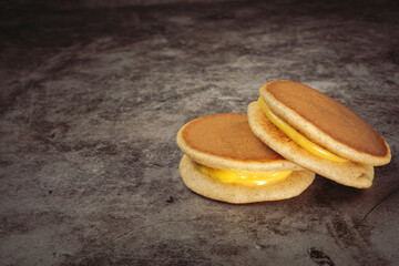 Dorayaki Pancakes stuffed with Vanilla Japanese food.