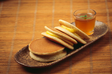 Dorayaki Pancakes stuffed with Vanilla Japanese food.