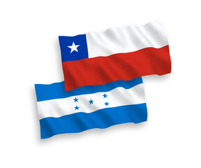 Flags of Chile and Honduras on a white background
