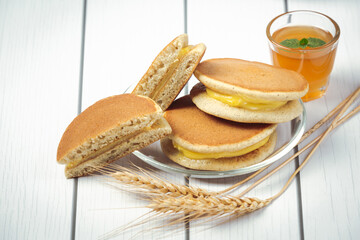 Dorayaki Pancakes stuffed with Vanilla Japanese food.
