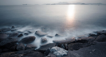 Misty morning on the sea