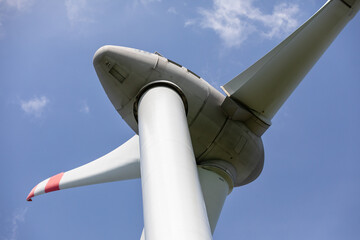 close up of wind turbine head
