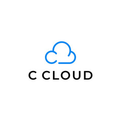 modern logo design with a symbol of clouds and the letter C