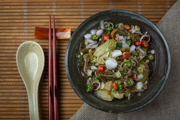 Salted pickled mustard salad thai food.