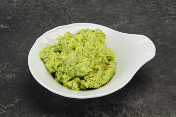 Avocado guacamole sauce with chili pepper