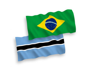 Flags of Brazil and Botswana on a white background