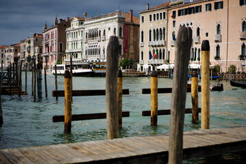 View of the Grand Canal in the afternoon in Venice. Italy.