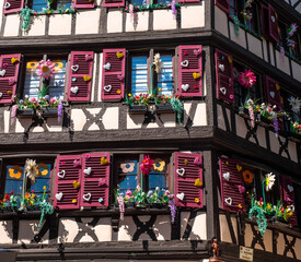 A decorated building in Colmar, Alsace, France
