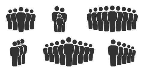 People vector icons. Group people icon. Person symbol. Human avatar. Flat style