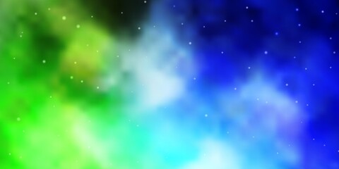 Light Blue, Green vector pattern with abstract stars. Shining colorful illustration with small and big stars. Pattern for wrapping gifts.