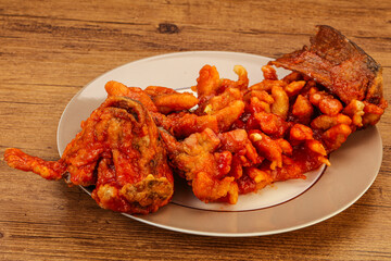 Chinese cuisine squirrel fish with sauce