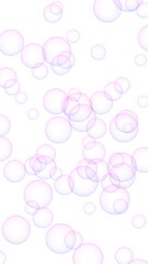 Pink colored background with purple bubbles. Wallpaper, texture purple balloons. 3D illustration