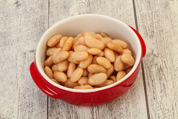 White beans kidney in the bowl