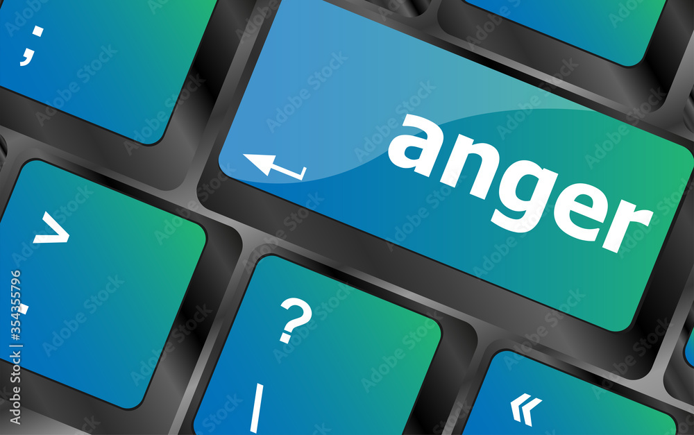 Aufkleber anger button on modern computer keyboard key