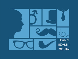 Vector illustration for men's health awareness month