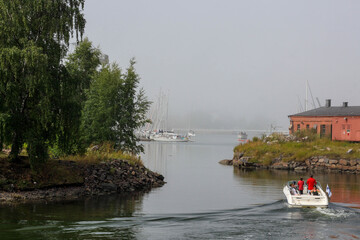 boats on the river near Suomenlinna in Helsinki
