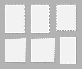 Blank set postage stamps collection. Vector illustration