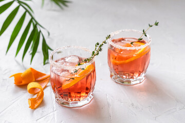 Blood Orange Margarita With Thyme And Melting Ice