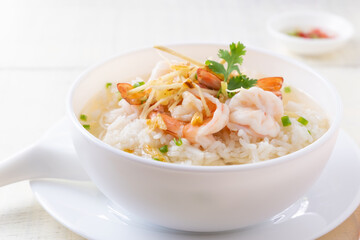 Thai Rice Soup With Shrimp (Khao Tom Goong)