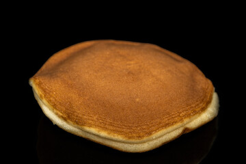 Dorayaki , Japanese traditional red-bean pancake dessert isolate on black background