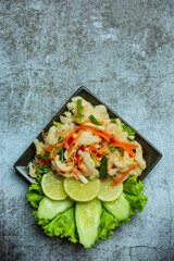 mixed vegetable and chicken feet , Thai spicy salad.