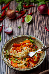 mixed vegetable and chicken feet , Thai spicy salad.