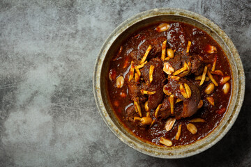 Hunglae curry with spices and pork, local food in northern Thailand.