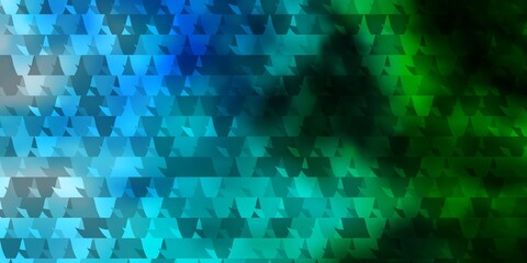 Light Blue, Green vector background with triangles.