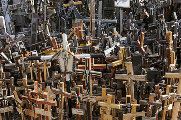 Siauliai, Lithuania,September 3rd 2012, A walk among millions of crosses on the famous Hill of Crosses 