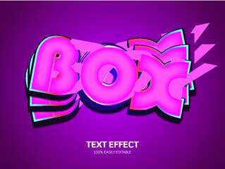 Editable 3d style text effect. Colorful font mode