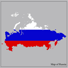 Bright Map of Russia. Map of Russia graphic illustration.
