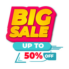 Big sale colorful banner design template for web social media promotion Premium Vector