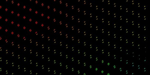 Dark Green, Red vector backdrop with woman's power symbols.