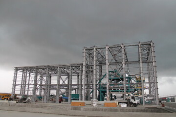 Oil pipes in a petrochemical plant during the production of oil and gas