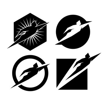 hero logo creative simple design vector