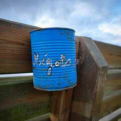 Recycled can near the sea