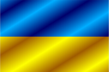 Banner with flag of Ukraine. Colorful illustration with flag for web design. Flag with folds.