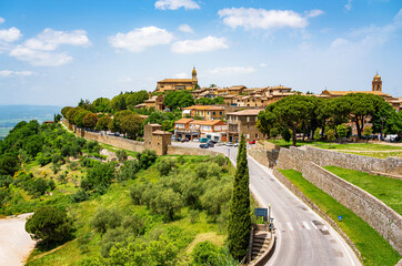 Historic village Montalcino in summer, Vald'Orcia, Tuscany, Italy