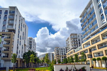 A modern housing estate in the city of Poznan.