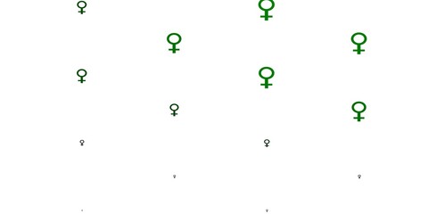 Light Green vector background with woman symbols.