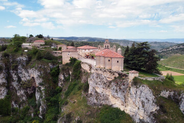 Fototapeta na wymiar Aerial view of Santa Casilda shrine, La Bureba Burgos province, Castile-Leon .
