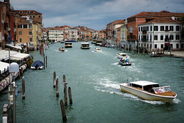 View of the Grand Canal in the afternoon in Venice. Italy.