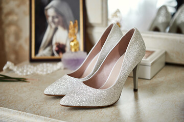 high heel wedding shoes as bridal accessories