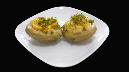 Homemade artichoke dish with potatoes, parsley and olive oil
