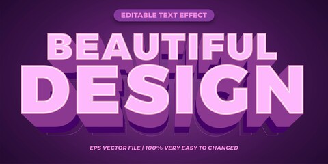 Beautiful design Editable text effect style 3d concept