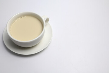 soybean milk in white glass