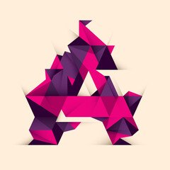 Abstract A letter design, made of colorful geometric shapes. Vector illustration.