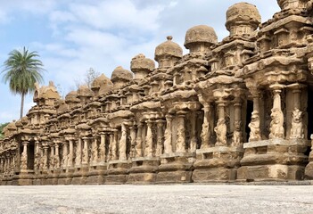 The Kanchi Kailasanathar temple in Kancheepuram. It is one of the oldest structure built by Narasimhavarman-II during 700AD in Pallava architecture style.